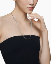 Box Chain Slider Necklace in Sterling Silver, 2.7mm